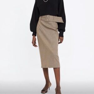 Zara High Waist Pencil Midi skirt - Medium